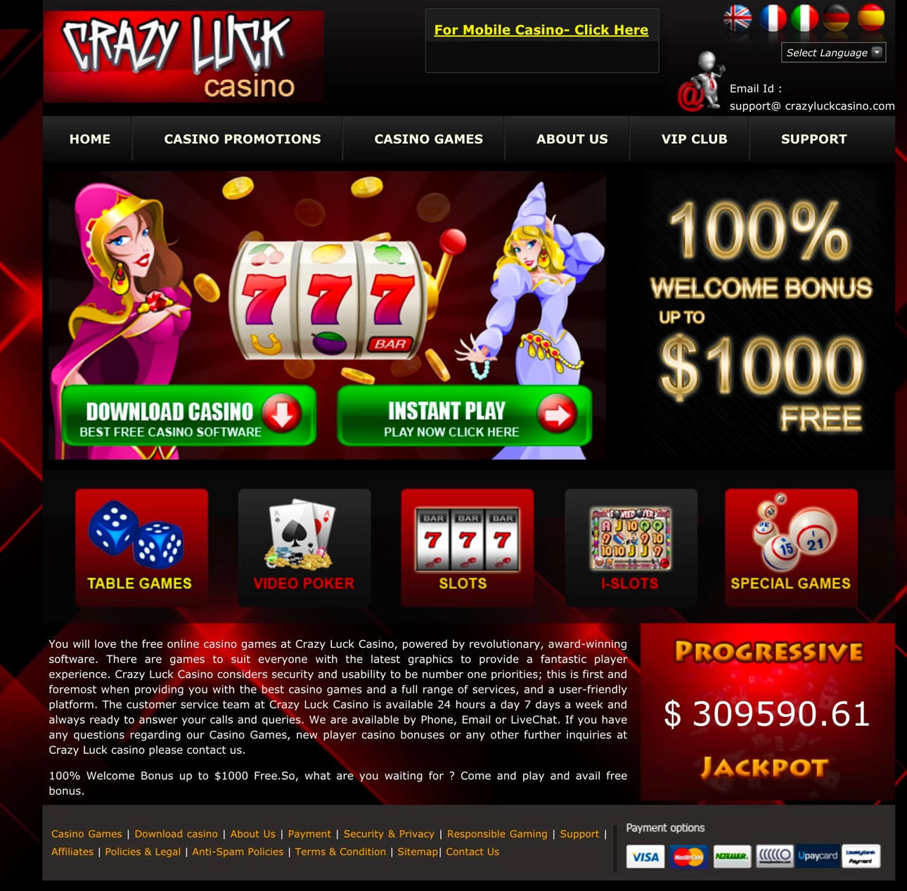 Crazy Luck Casino  Casino